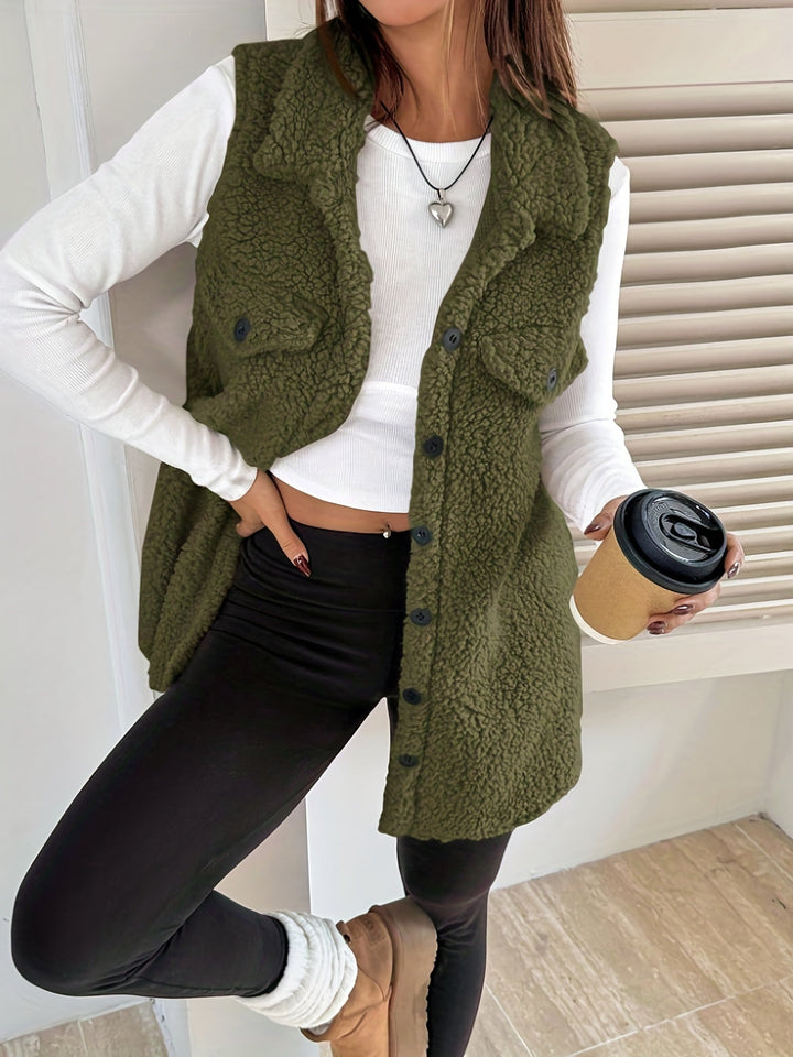 Aurelia Elegante Chaleco Blazer Sin Mangas para Damas
