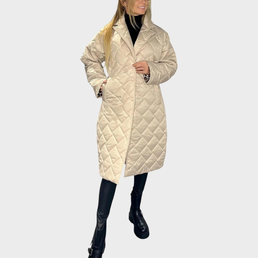 Ofira | Abrigo Reversible Acolchado Con Forro De Leopardo