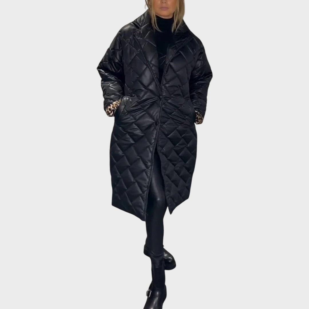 Ofira | Abrigo Reversible Acolchado Con Forro De Leopardo