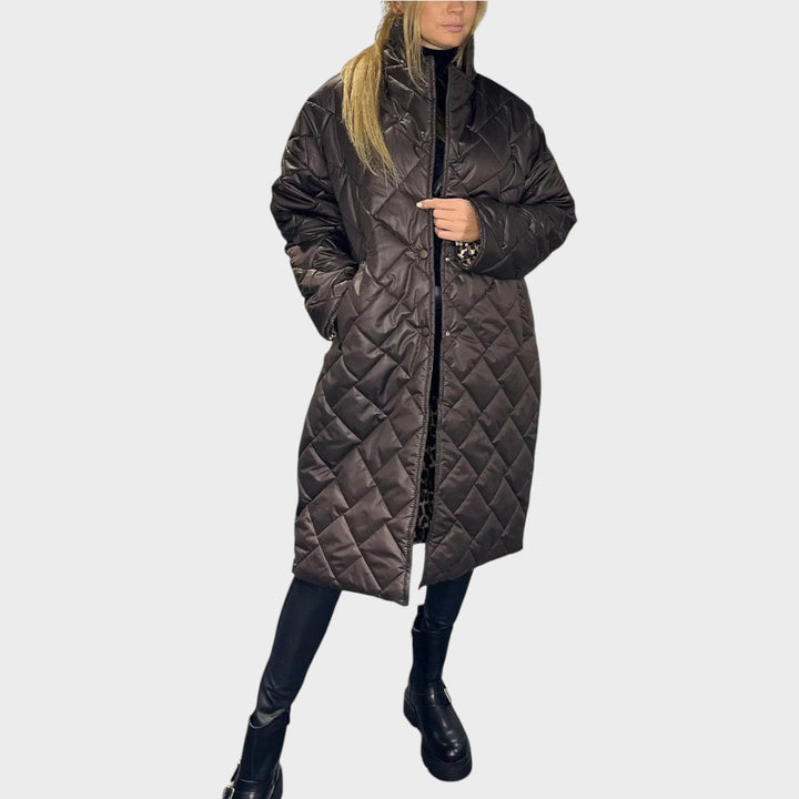 Ofira | Abrigo Reversible Acolchado Con Forro De Leopardo