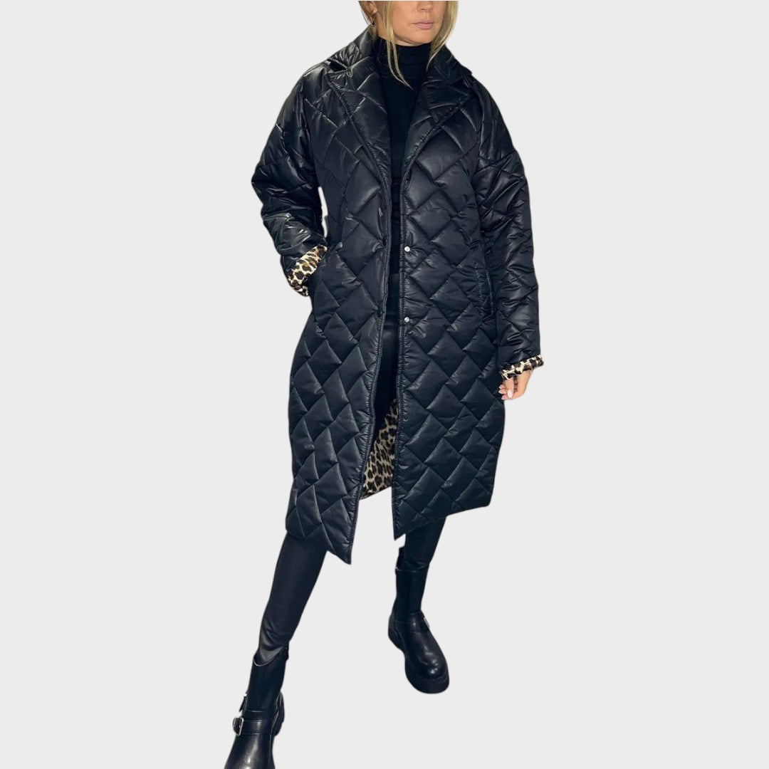 Ofira | Abrigo Reversible Acolchado Con Forro De Leopardo