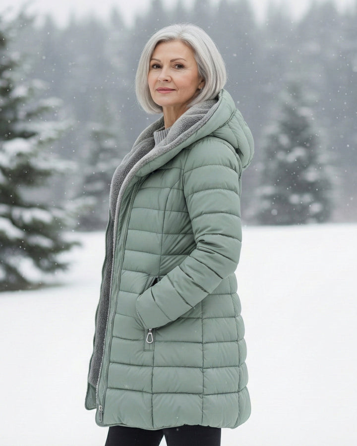Elena Chaqueta de Invierno Acolchada con Capucha para Damas