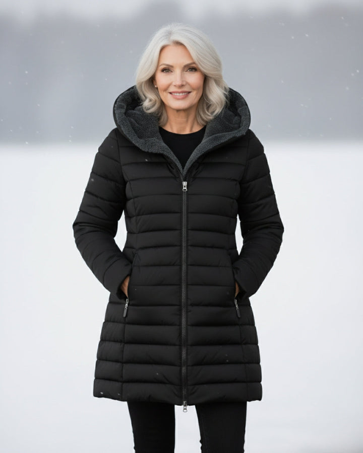 Elena Chaqueta de Invierno Acolchada con Capucha para Damas