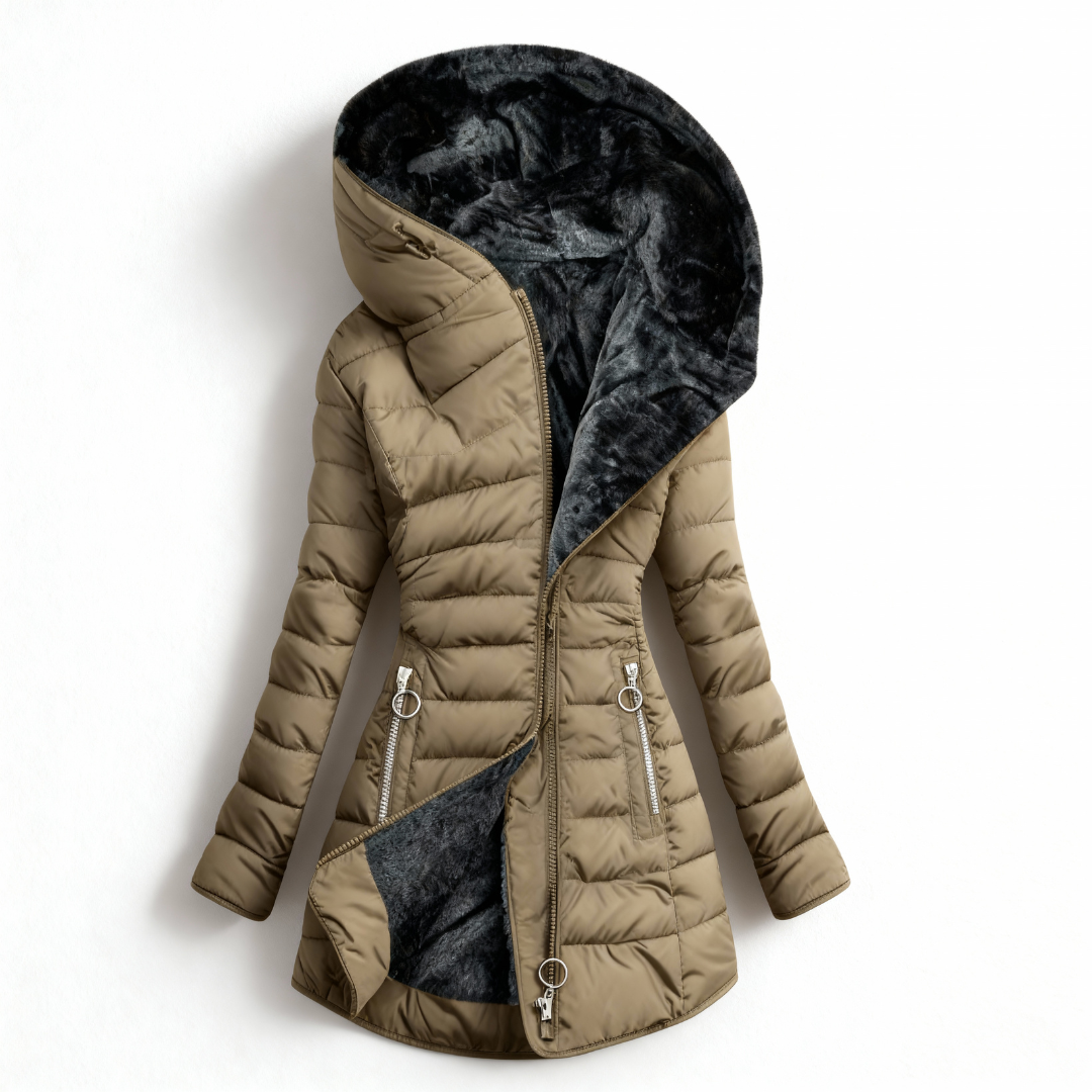 Chaqueta acogedora impermeable para otoño e invierno
