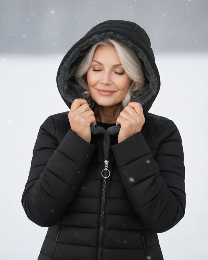 Elena Chaqueta de Invierno Acolchada con Capucha para Damas