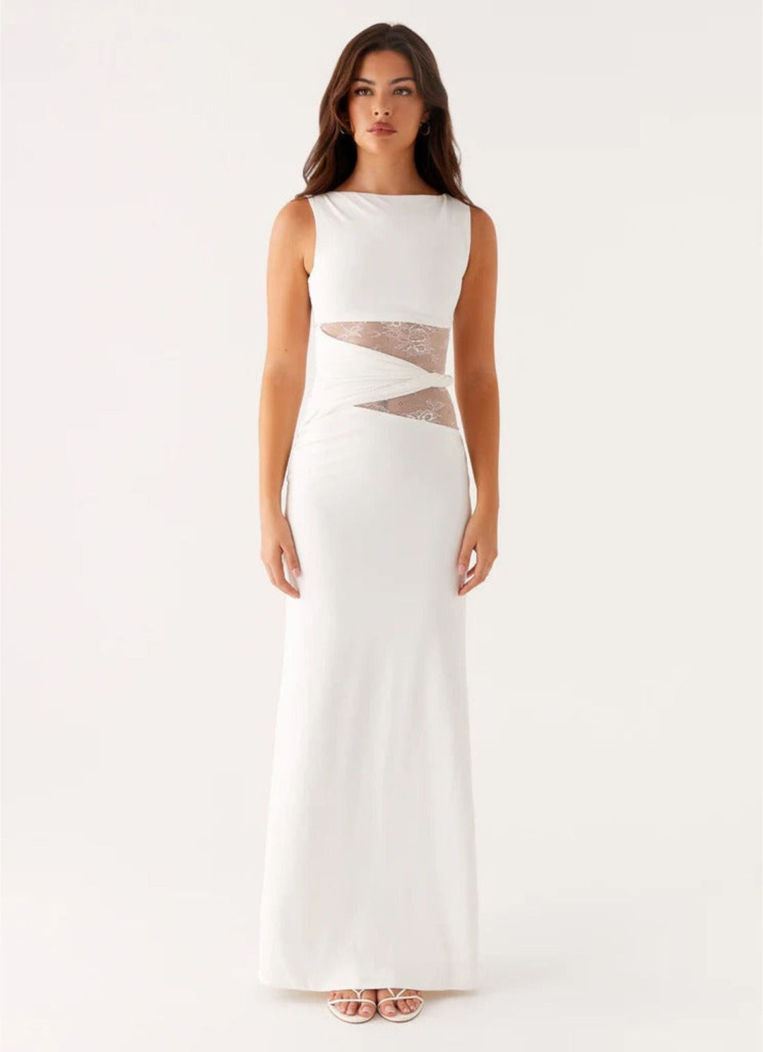 Luna | Vestido largo elegante con aberturas y cordones