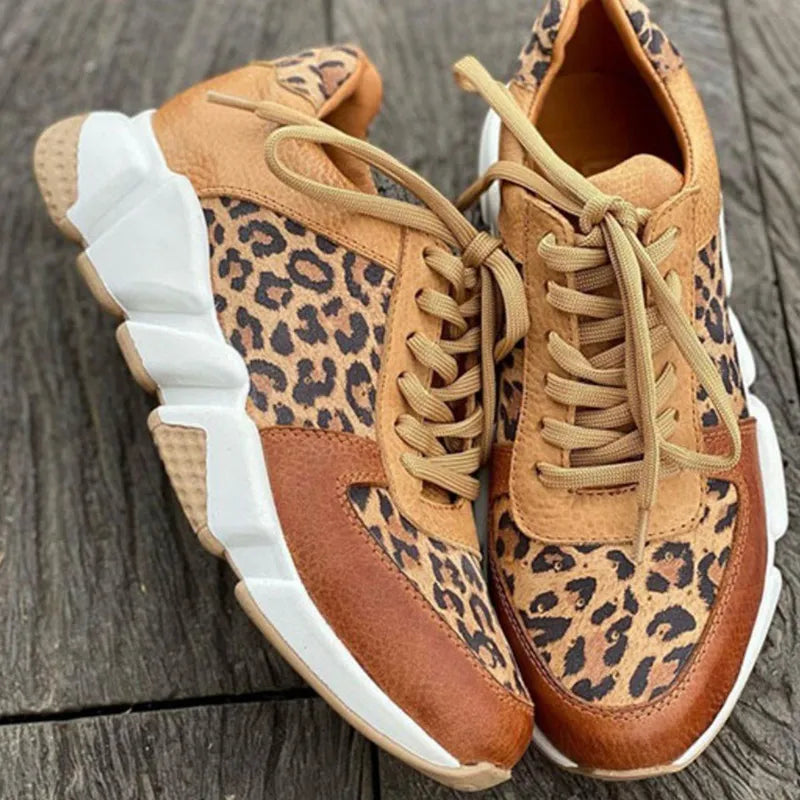 Annie Zapatillas de Leopardo Cómodas para Damas