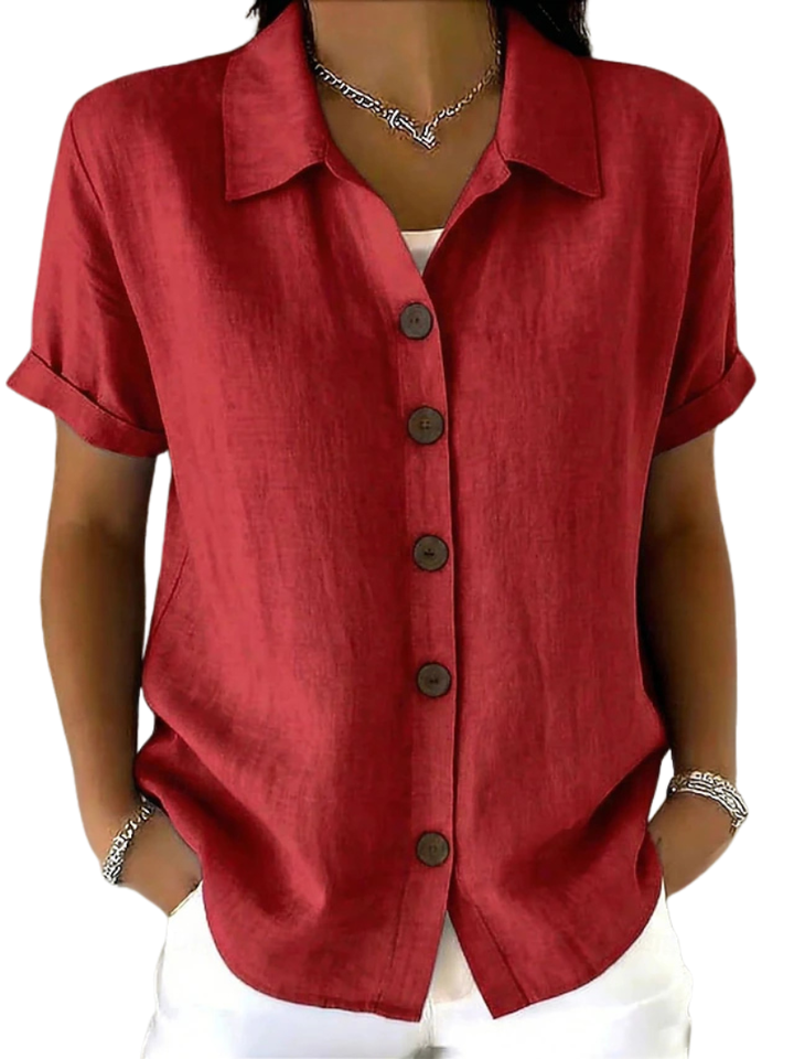 Gracie™ | Camisa de Mujer de Manga Corta Relajada