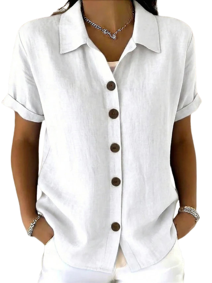 Gracie™ | Camisa de Mujer de Manga Corta Relajada