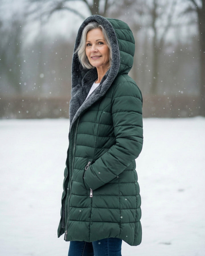 Elena Chaqueta de Invierno Acolchada con Capucha para Damas