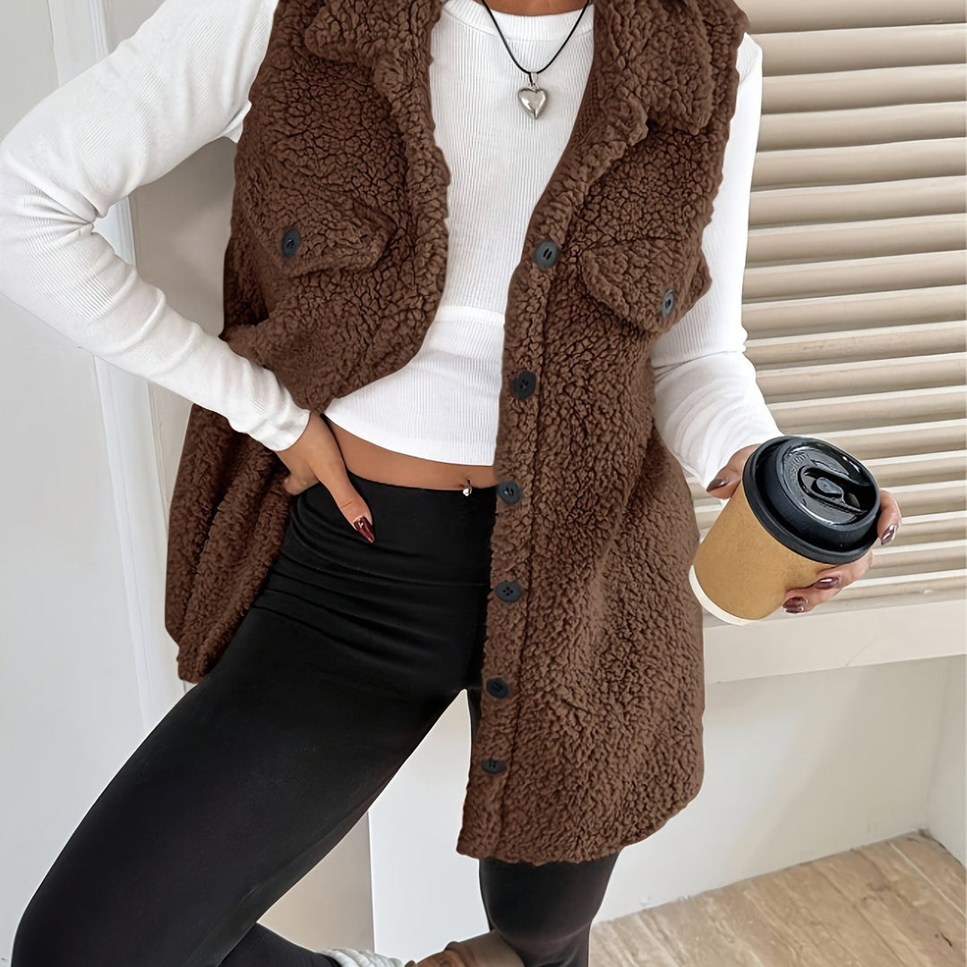 Aurelia Elegante Chaleco Blazer Sin Mangas para Damas