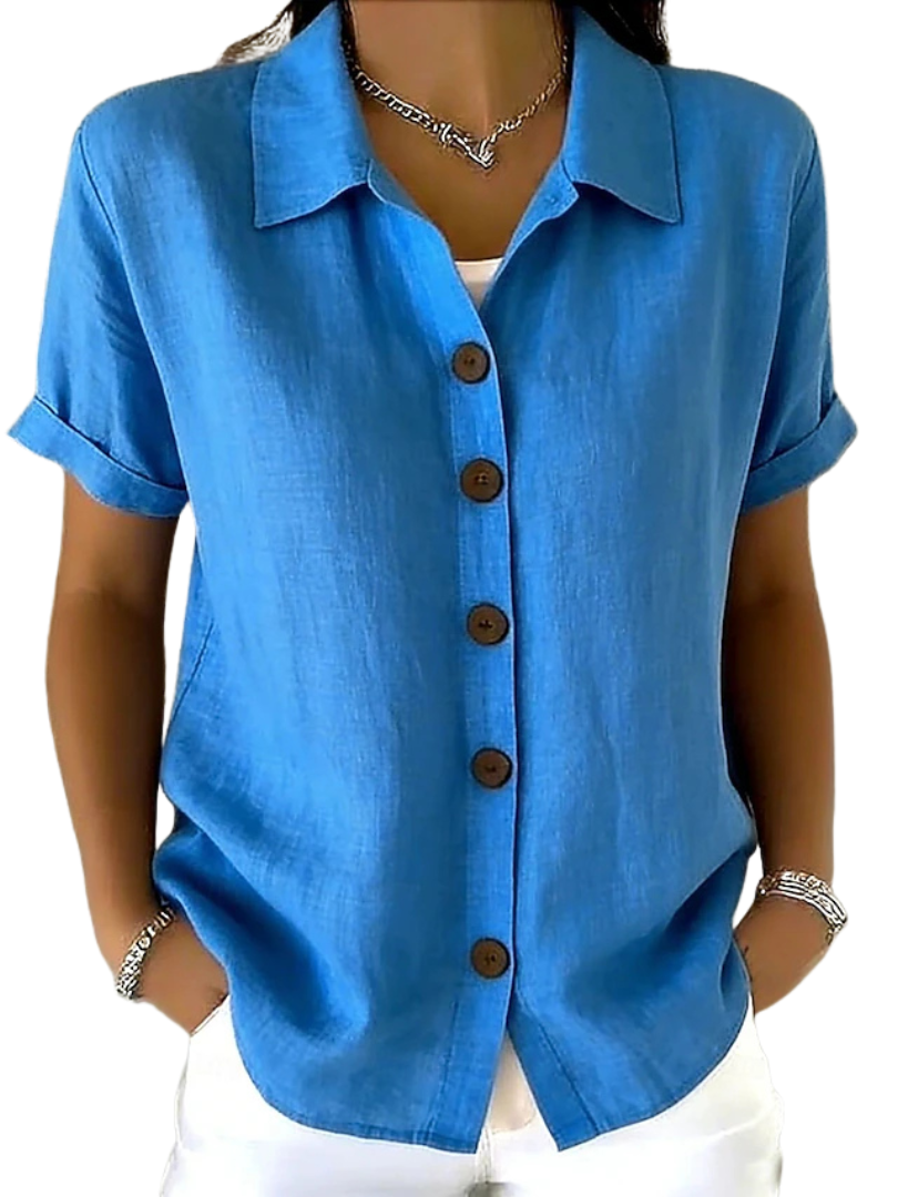 Gracie™ | Camisa de Mujer de Manga Corta Relajada