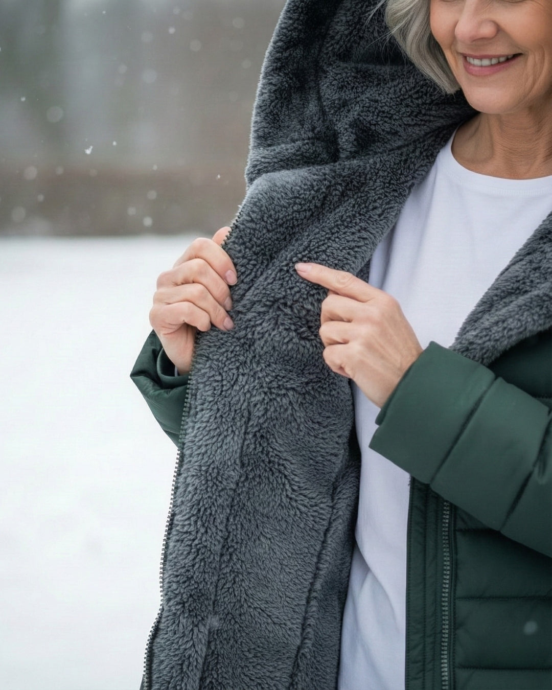 Elena Chaqueta de Invierno Acolchada con Capucha para Damas