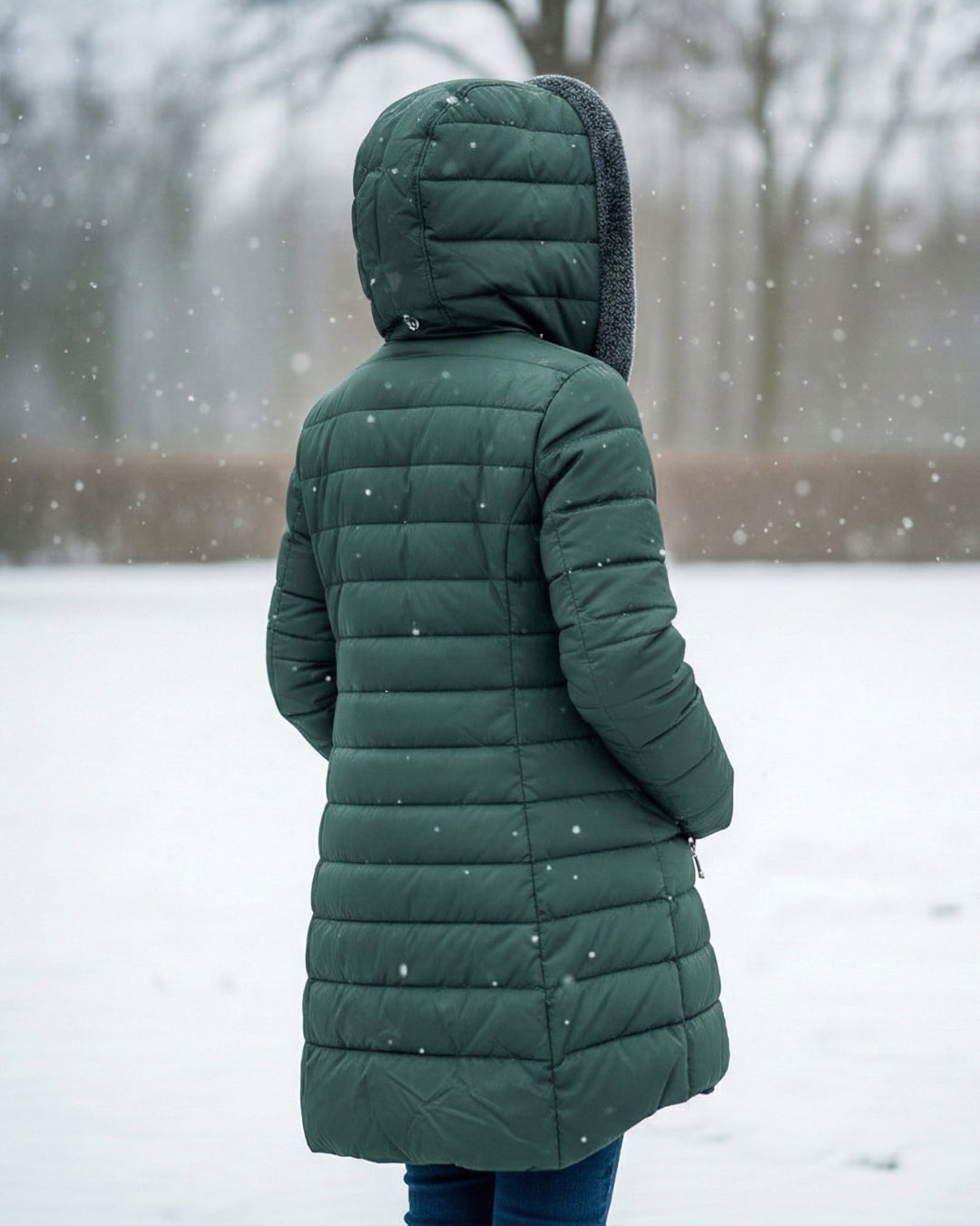 Elena Chaqueta de Invierno Acolchada con Capucha para Damas