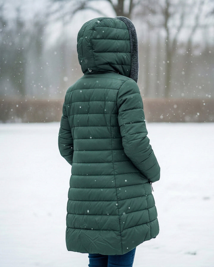 Elena Chaqueta de Invierno Acolchada con Capucha para Damas