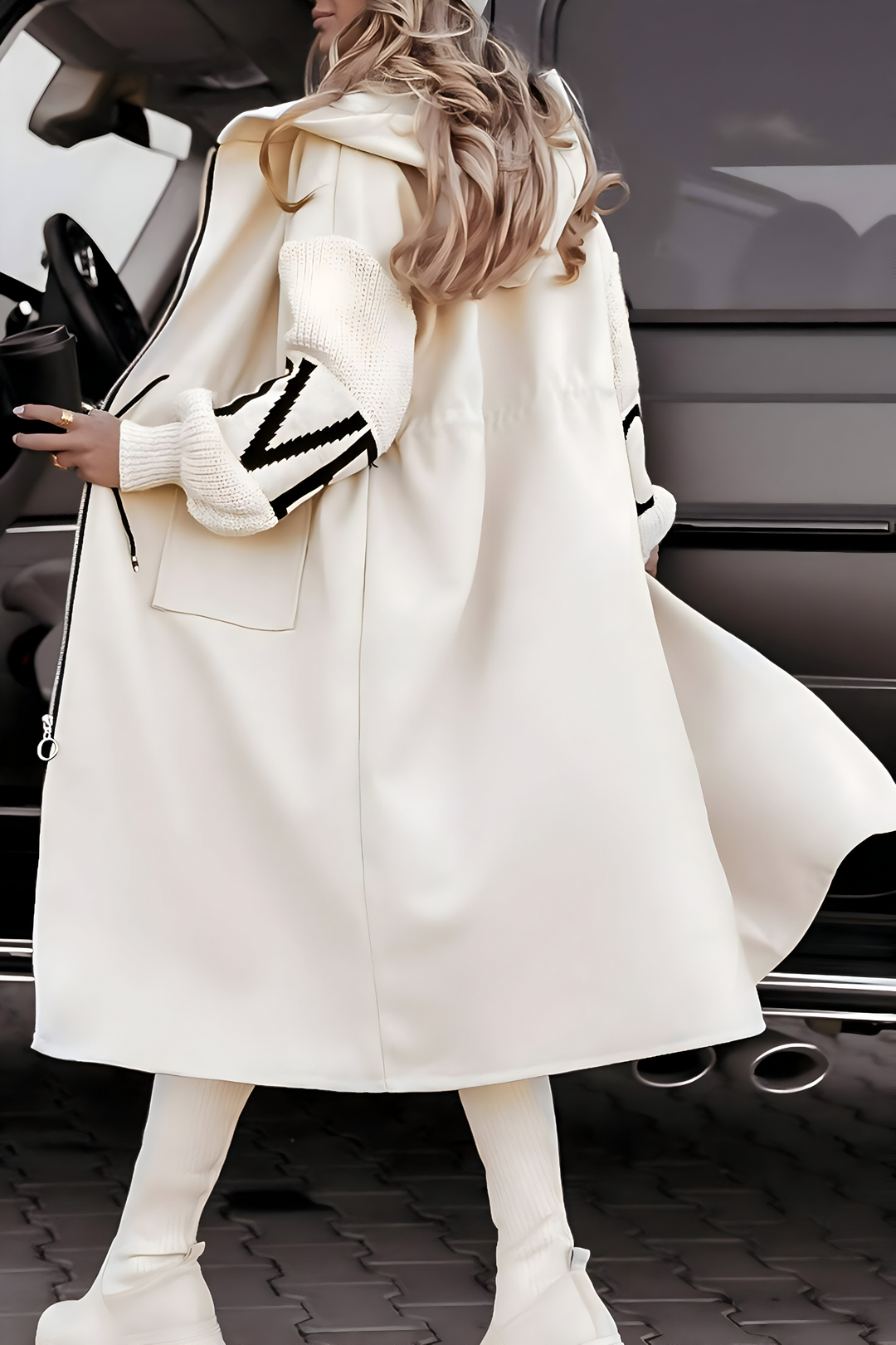 Elena | Chaqueta de mujer con mangas de punto y capucha