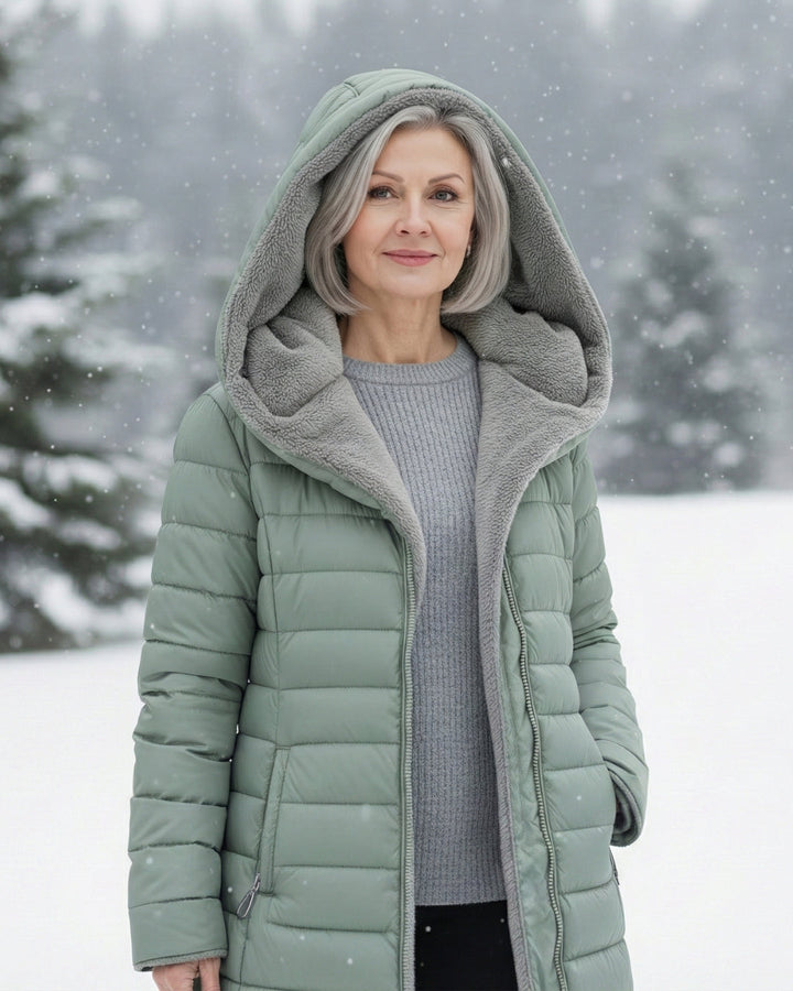 Elena Chaqueta de Invierno Acolchada con Capucha para Damas