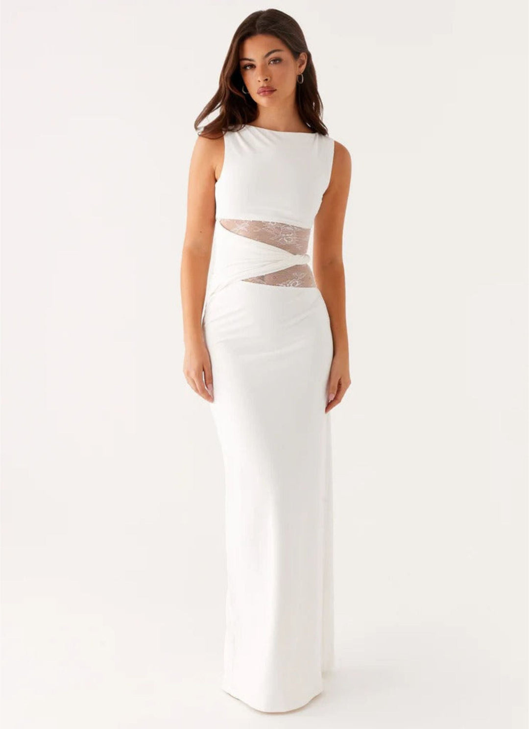 Luna | Vestido largo elegante con aberturas y cordones