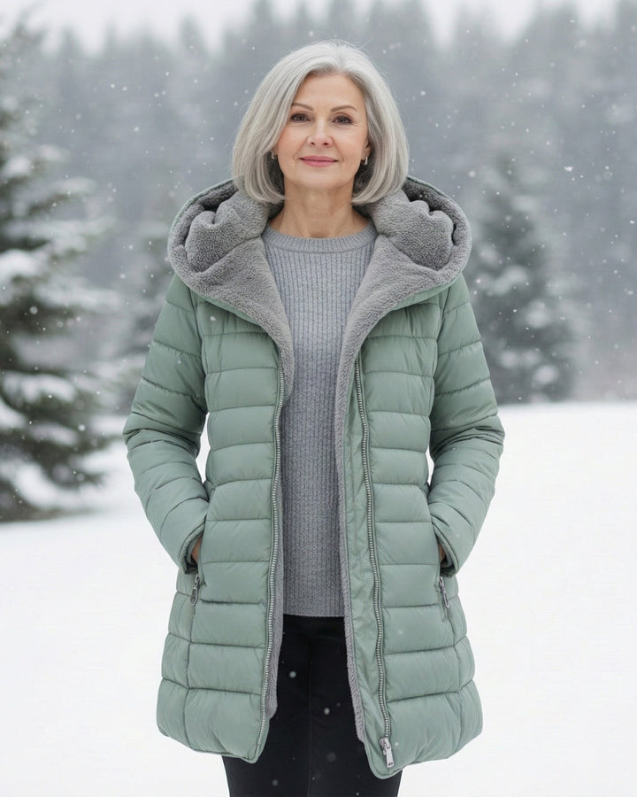 Elena Chaqueta de Invierno Acolchada con Capucha para Damas