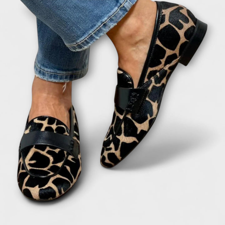 Isabel - Mocasines sin cordones de leopardo