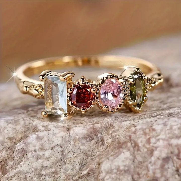 Anillo Floral Oriental Dorado