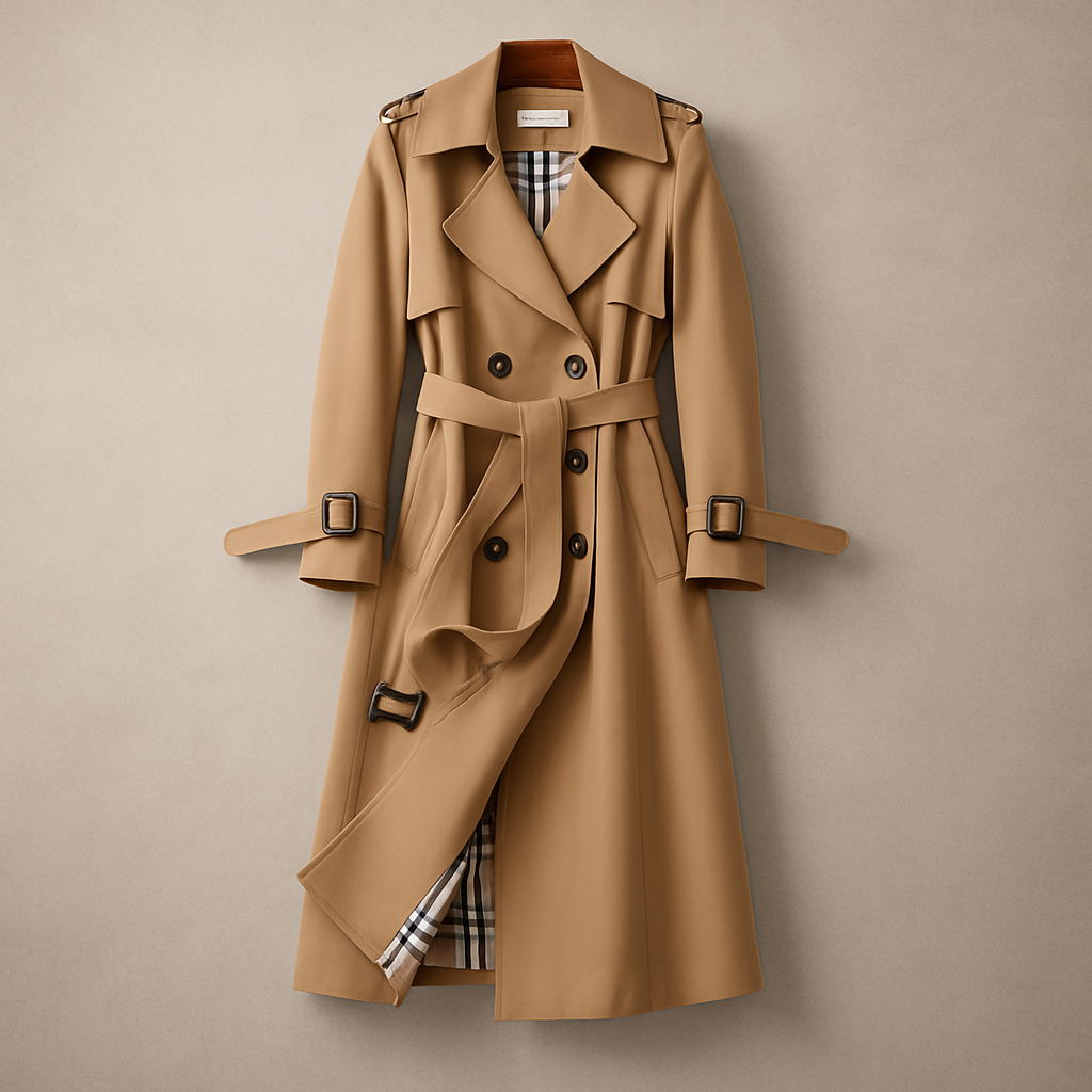 Sienna Trenchcoat Clásico Estilo Atemporal Damas