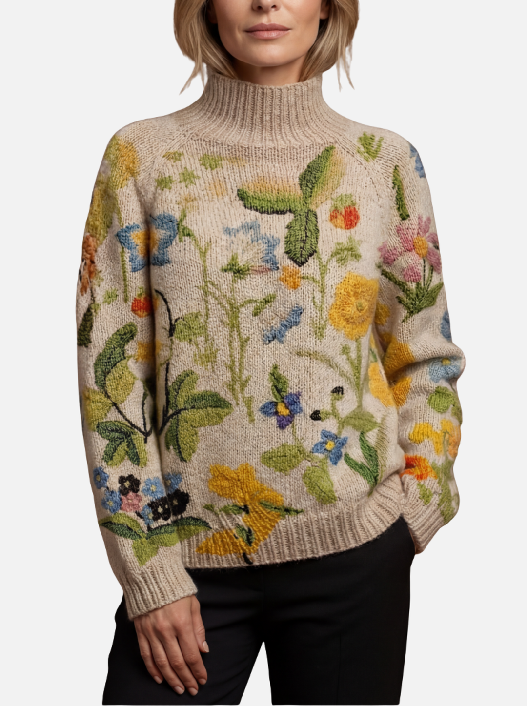 Andrea – Jersey de Cuello Alto Artístico