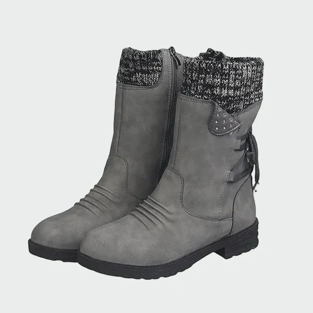 Victoria - Botines De Gamuza Azules Con Detalle Tricotado