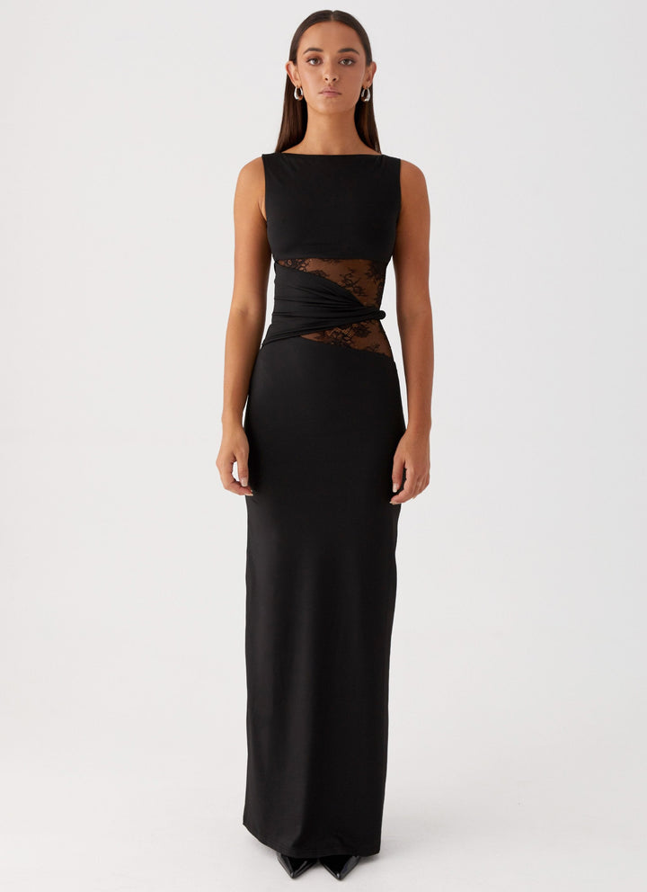 Luna | Vestido largo elegante con aberturas y cordones