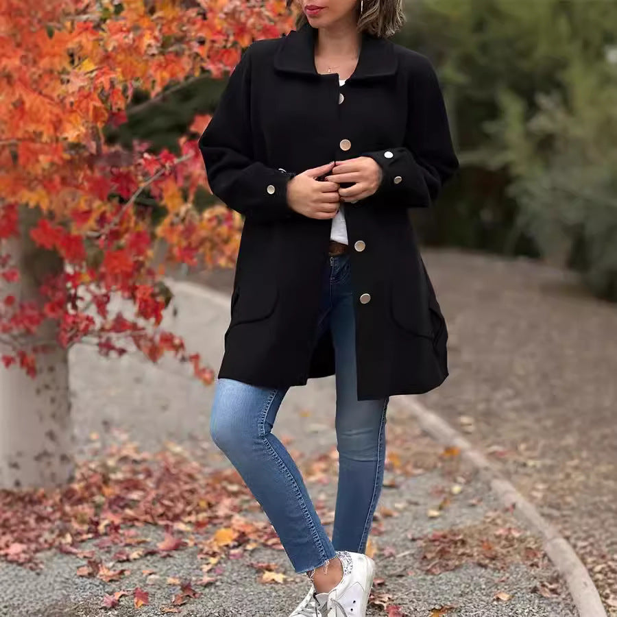 Cristina Abrigo Largo Elegante de Otoño para Mujeres