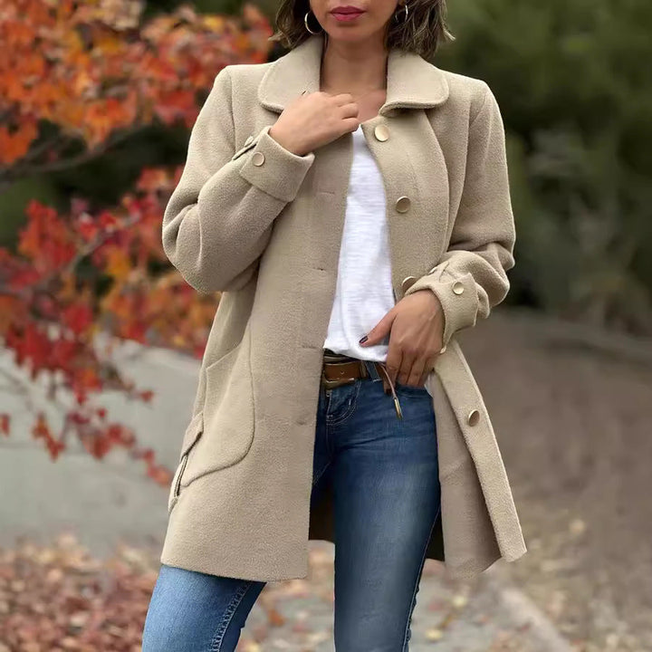 Cristina Abrigo Largo Elegante de Otoño para Mujeres