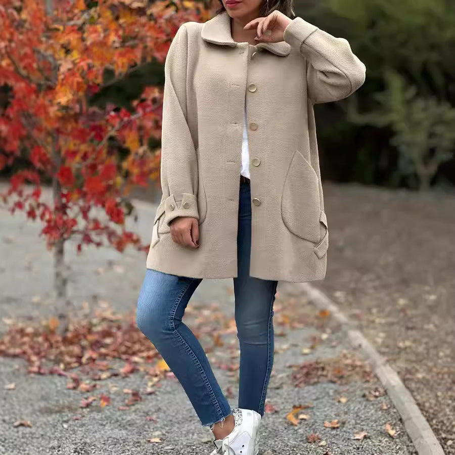 Cristina Abrigo Largo Elegante de Otoño para Mujeres