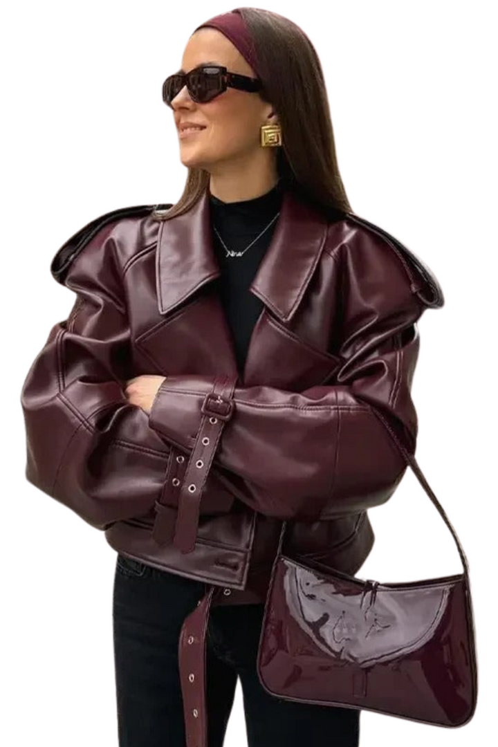 Valerina Abrigo de Cuero Atemporal para Damas