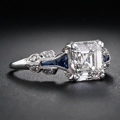 Anillo Retro en Azul y Plata