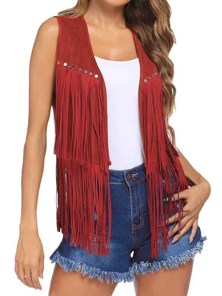 Leire | Chaleco de Ante con Flecos Mujer Estilo Western