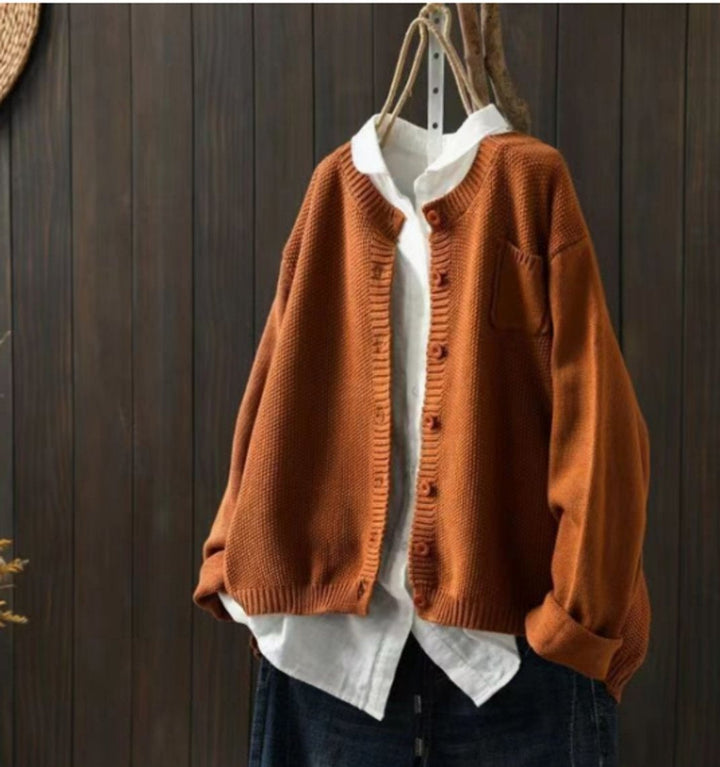 Adriana | Cárdigan de Punto Oversize Mujer Botones Bolsillo