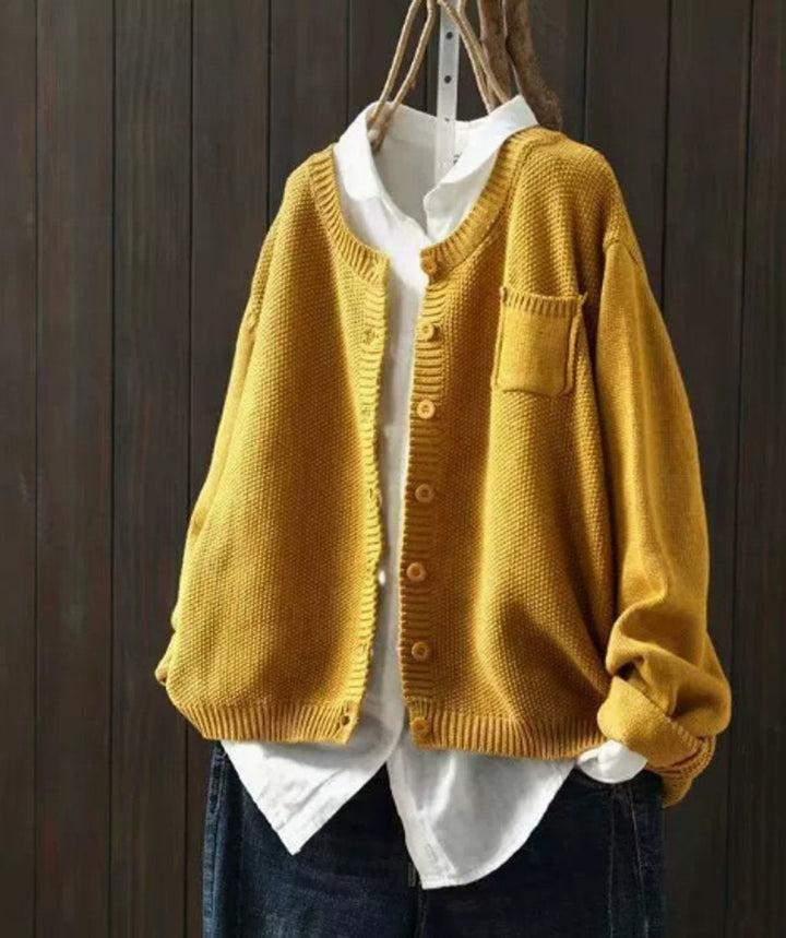 Adriana | Cárdigan de Punto Oversize Mujer Botones Bolsillo