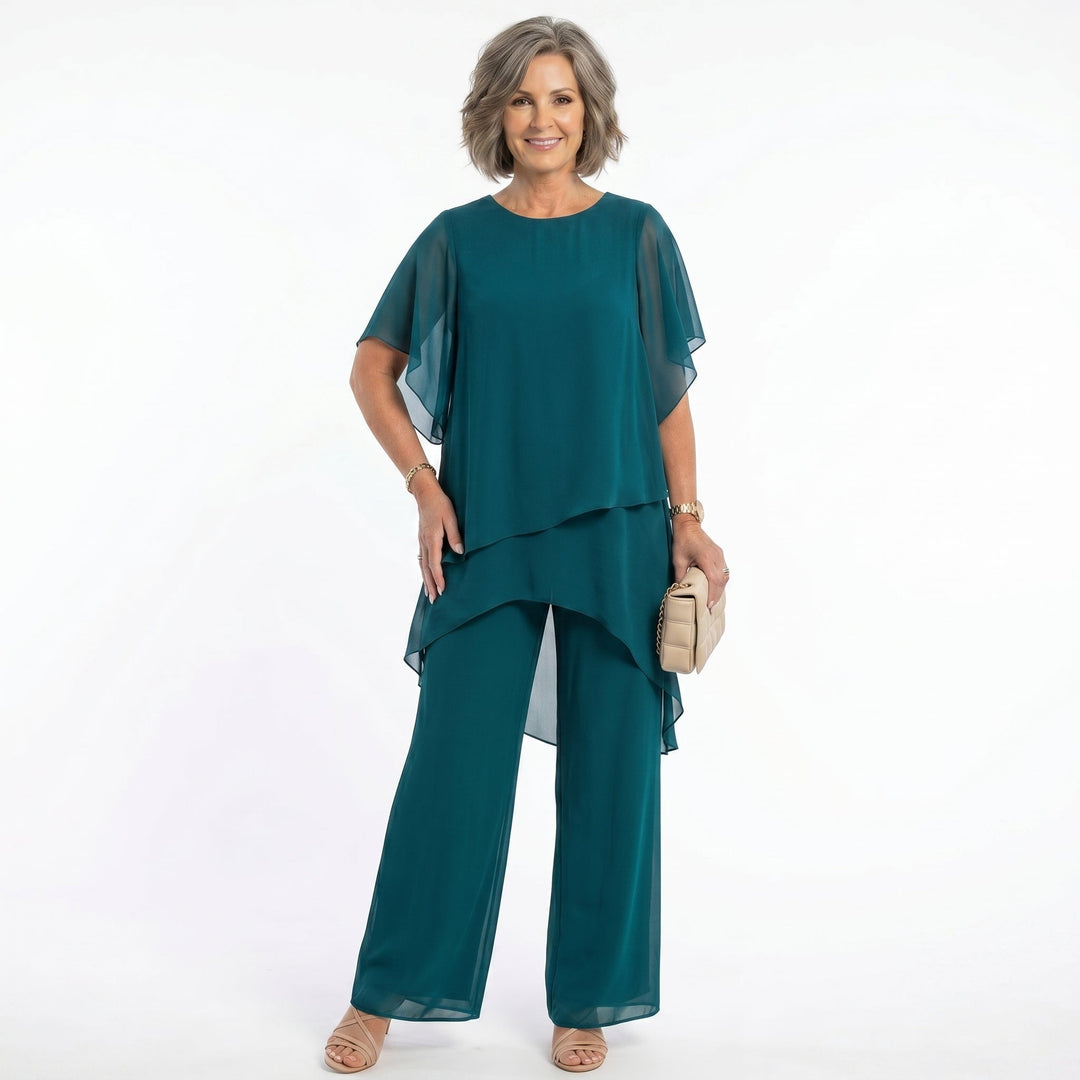 Ainhoa | Conjunto Elegante de Ceremonia Mujer Túnica Asimétrica