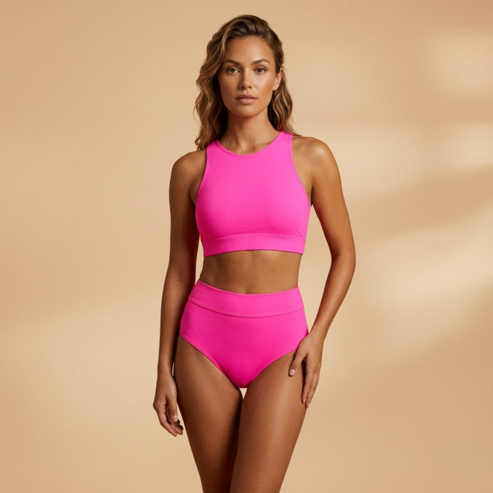 Amaia | Bikini Deportivo Cintura Alta Mujer Estampado Tropical
