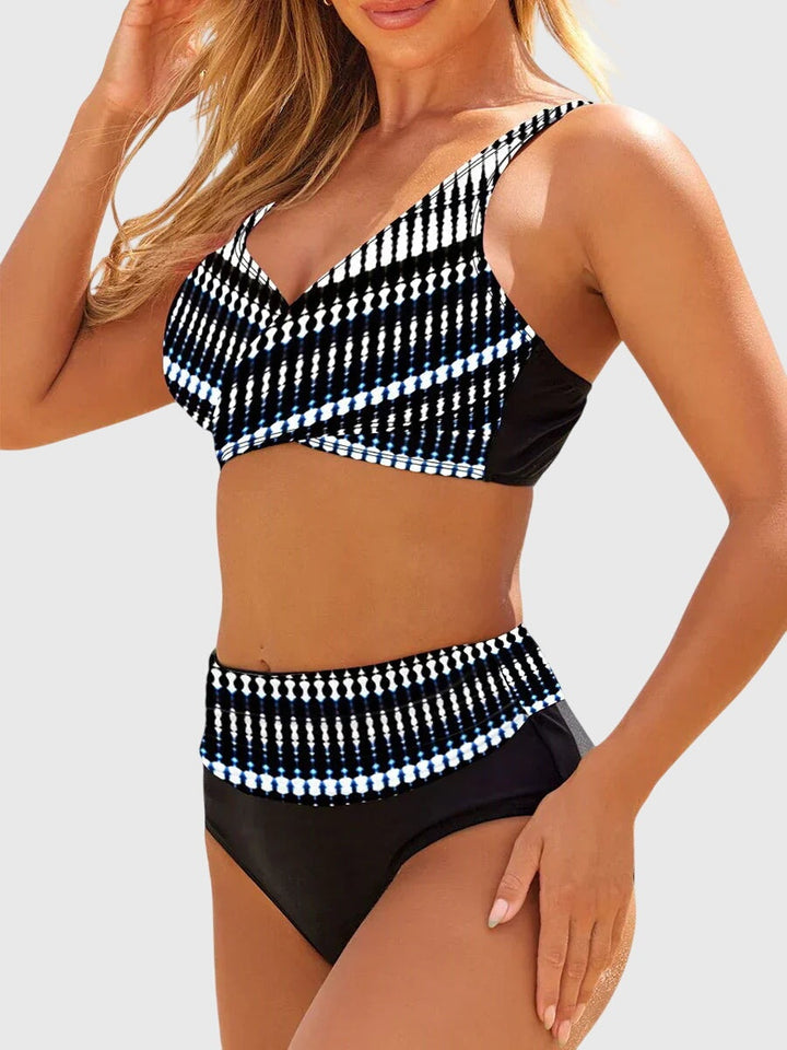 Beatriz | Bikini Cruzado Estampado Mujer Cintura Alta