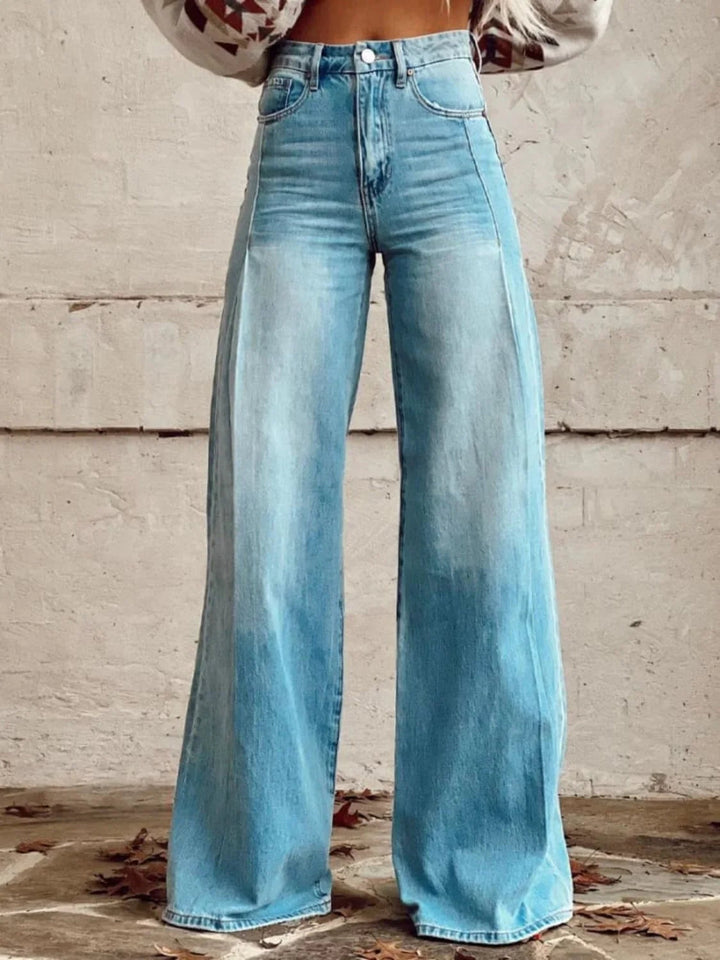 Beatriz | Pantalón de Pierna Ancha Estampado Mujer Cintura Alta