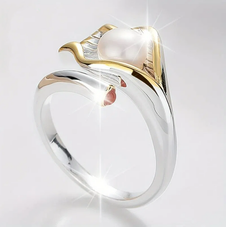 Anillo Vintage en Oro y Plata con Margaritas