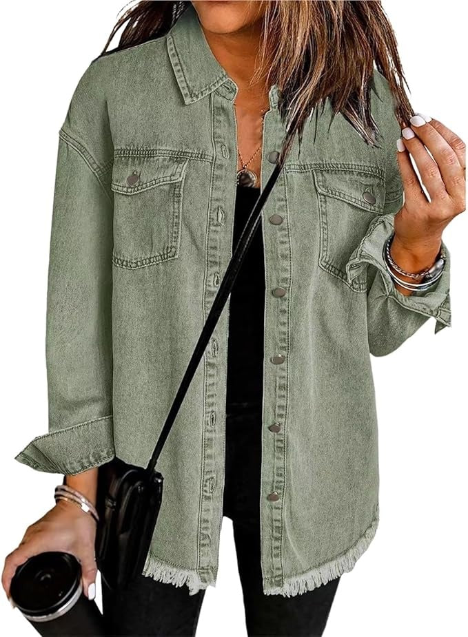 Carla | Sobrecamisa Mujer Vaquera Oversize Manga Larga Bolsillos