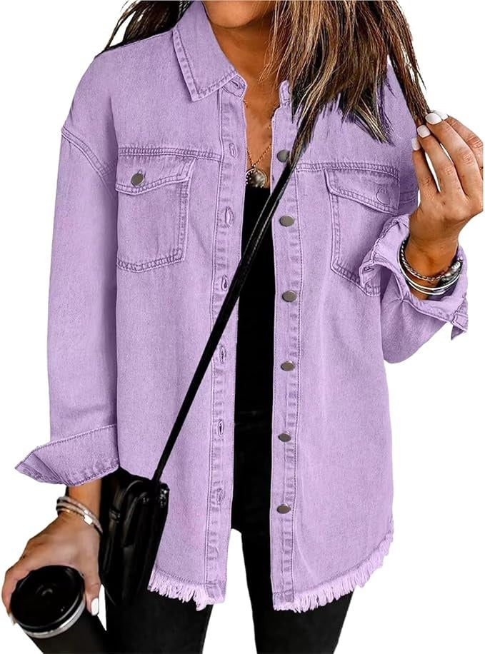 Carla | Sobrecamisa Mujer Vaquera Oversize Manga Larga Bolsillos