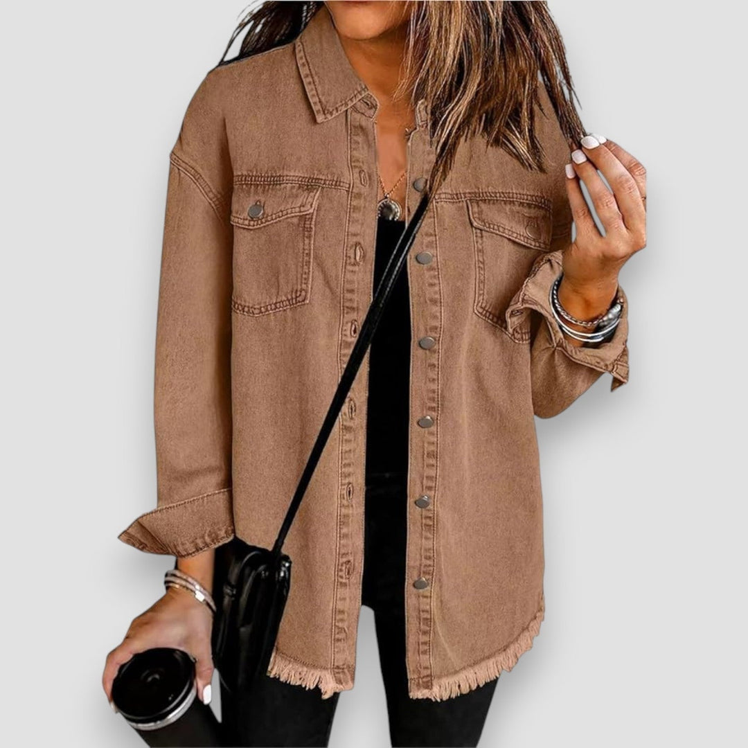 Carla | Sobrecamisa Mujer Vaquera Oversize Manga Larga Bolsillos