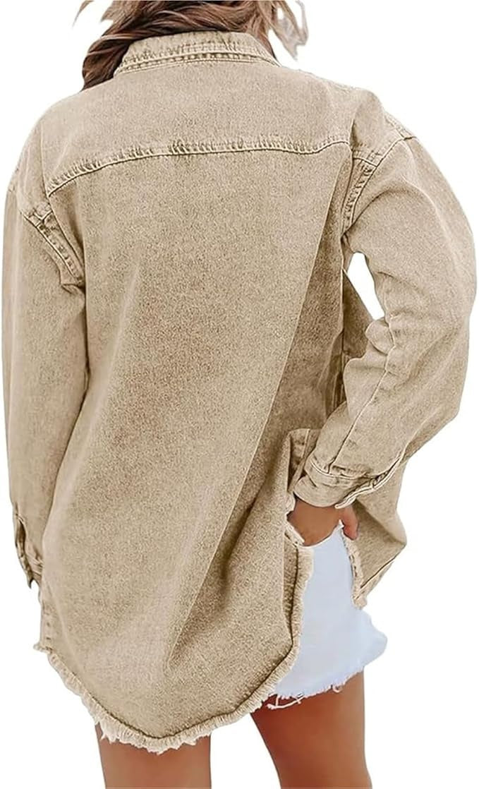 Carla | Sobrecamisa Mujer Vaquera Oversize Manga Larga Bolsillos