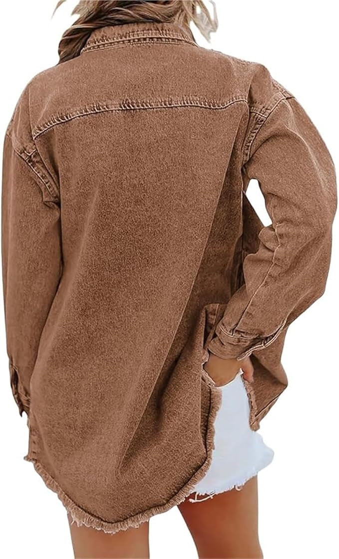 Carla | Sobrecamisa Mujer Vaquera Oversize Manga Larga Bolsillos