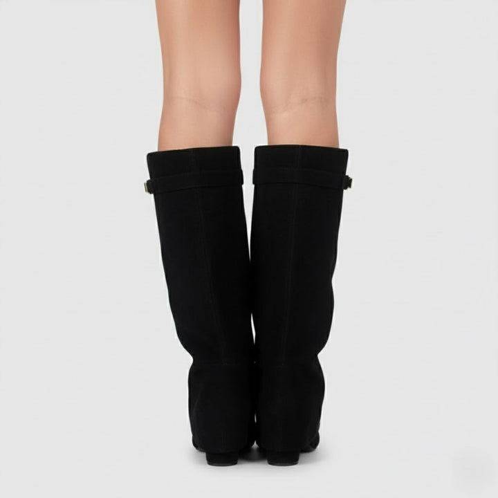 Cayetana | Botas Altas de Ante Mujer Caña Alta Tacón