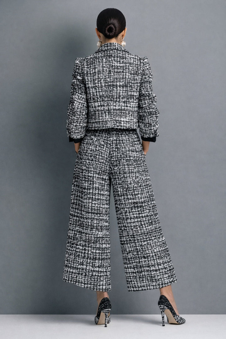 Cayetana | Conjunto de Tweed Chaqueta y Pantalón Culotte Mujer Cintura Alta