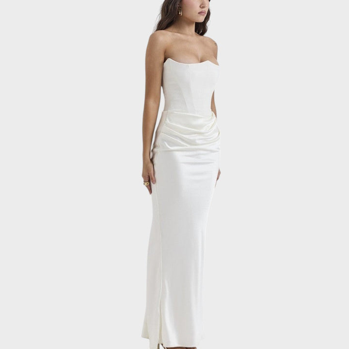 Flora - Satin Dress with Built-in Top